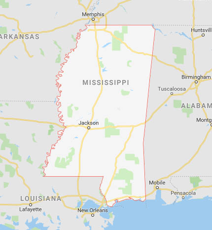 Mississippi state map