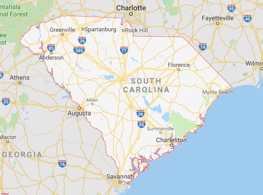 South Carolina state map